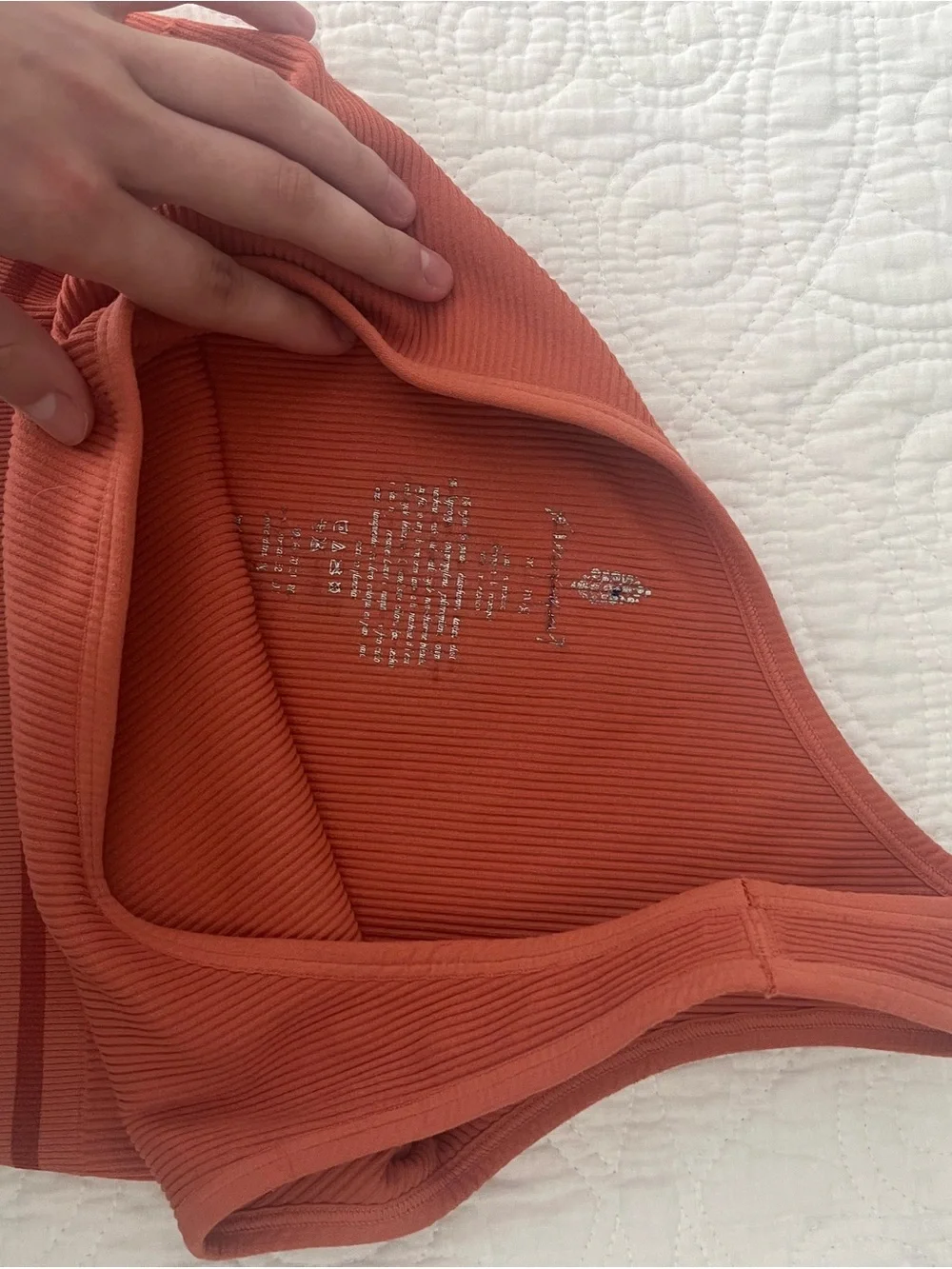 Free People One-Shoulder Ribbed Sports Bralette - Rust